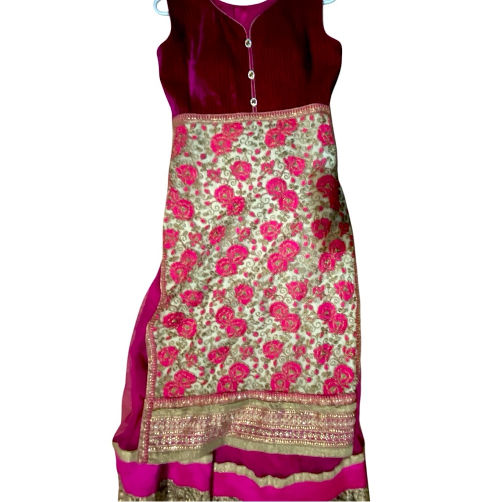 Pink and Gold Indian Anarkali Suit/Salwar